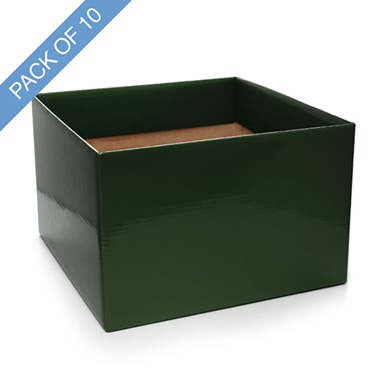 Posy Boxes - Large Posy Box with Flap Pack 10 Hunter Green (22x14cmH)