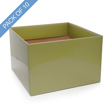 Posy Boxes - Large Posy Box with Flap Pack 10 Moss (22x14cmH)