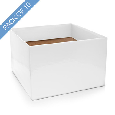 Posy Boxes - Large Posy Box with Flap Pack 10 White (22x14cmH)