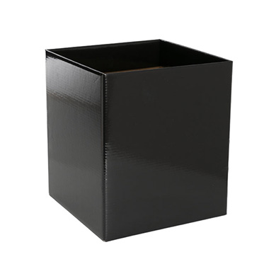 Gift Flower Box Tall Flat Pack Black (22x22x25cmH)