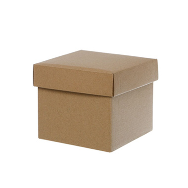 Gift Box With Lid - Gift Box with Lid Mini Flat Pack Matte Kraft (13x12cmH)