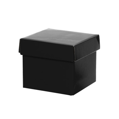 Gift Box With Lid - Gift Box with Lid Mini Flat Pack Gloss Black (13x12cmH)