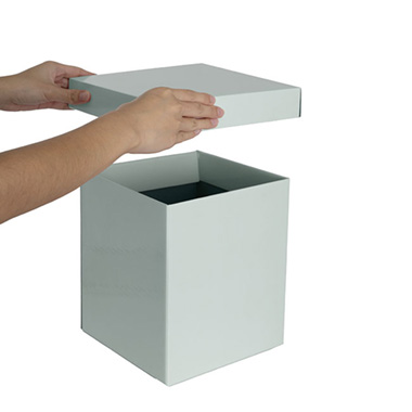 Gift Box with Lid Tall Flat Pack Sage Green (22x22x25cmH)