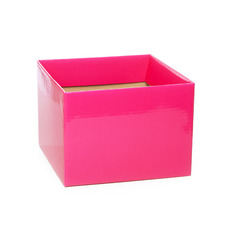 Posy Boxes - Posy Box Medium No.6 with Flap Hot Pink (16x16x12cmH)