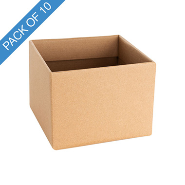 Posy Boxes - Medium No.6 Posy Box with Flap Pk10 Natural Kraft (16x12cmH)