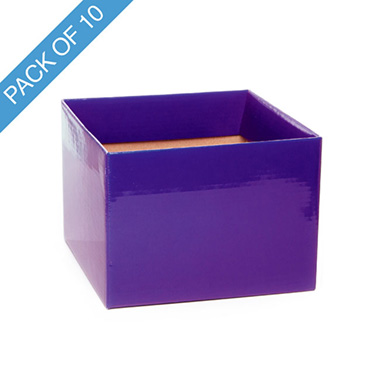 Posy Boxes - Medium No.6 Posy Box with Flap Pack 10 Violet (16x12cmH)