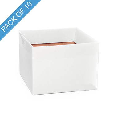 Posy Boxes - Medium No.6 Posy Box with Flap Pack 10 White (16x12cmH)
