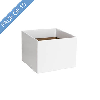 Posy Boxes - Medium No.6 Posy Box with Flap Pk10 Matte White (16x12cmH)