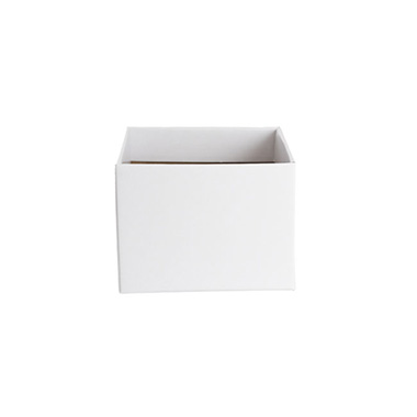 Medium No.6 Posy Box with Flap Pk10 Matte White (16x12cmH)