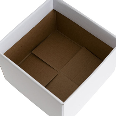 Medium No.6 Posy Box with Flap Pk10 Matte White (16x12cmH)