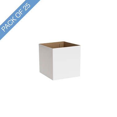 Posy Boxes - Posy Box Petite Mini White Pack 25  (10x10x10cmH)