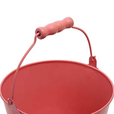 Jardinier Tin Bucket Round Handle Pink (16.5Dx13.5cmH)