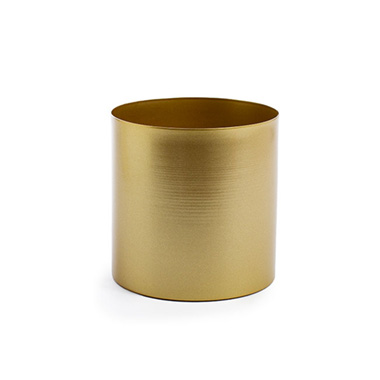  - Metal Pot Round Brass Gold (13x13cmH)