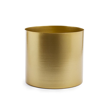 Brass Finish Pot Planters - Metal Pot Round Brass Gold (20x18cmH)