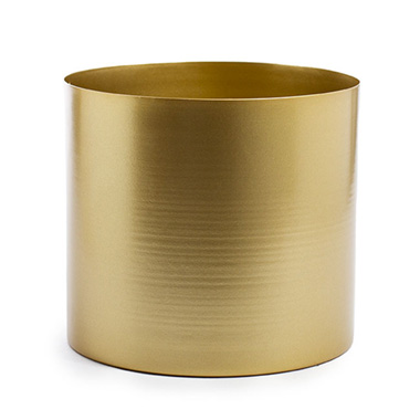 Metal Pot Round Brass Gold (23x20cmH)
