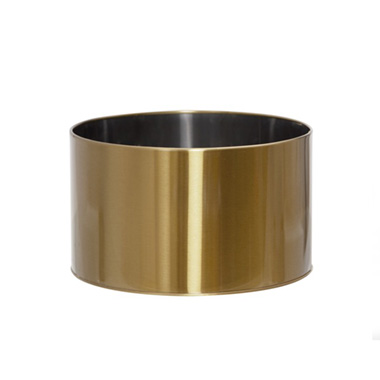 Brass Finish Pot Planters - Metal Plant and Arrangement Flat Bowl Brass Gold (24x14cmH)