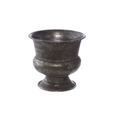 Metal Urns - Metal Floral Urn Pewter Silver (15.5x14cmH)
