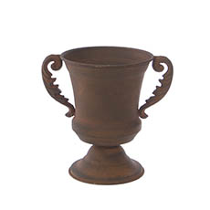 Metal Urns - Metal Flute Vase with Handles Rustic (15x20cmH)