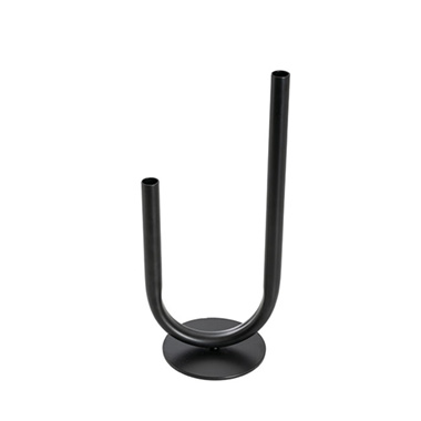 Metal Vase - U Shape Metal Tube Vase Black (10cmDx28cmH)