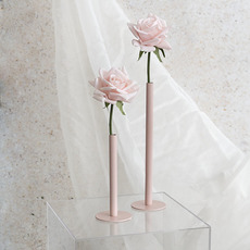 Single Metal Tube Vase Soft Pink (8cmDx18cmH)