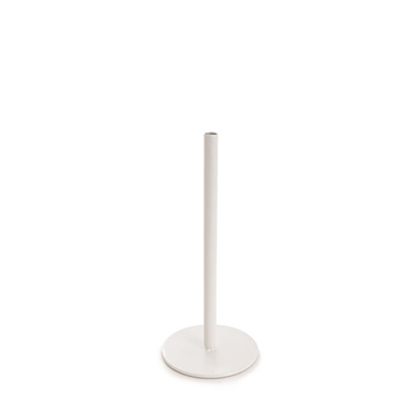 Metal Vase - Single Metal Tube Vase White (8cmDx18cmH)