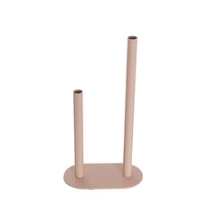 C Tinware - Metal Vase - Asymmetrical Two Tube Metal Vase Soft Pink (15x8x28cmH)