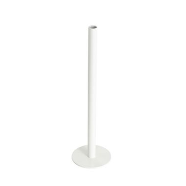 Metal Vase - Single Metal Tube Vase White (8cmDx28cmH)