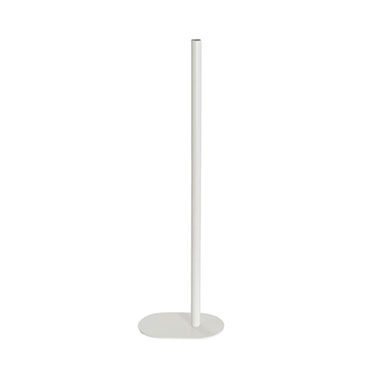 Metal Vase - Tall Single Metal Tube Vase White (15x9x50cmH)