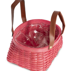 Nordic Stripe Woven Basket Planter Dusty Pink (21x16x10cmH)