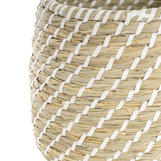 Palau Seagrass Woven Planter Belly White (25-30Dx25cmH)