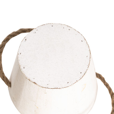 White Wash Touch Wooden Bucket Planter (17cmDx13cmH)