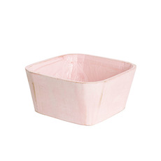 Pink Wash Touch Wooden Square Planter (22x22x10cmH)