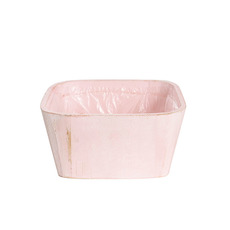 Pink Wash Touch Wooden Square Planter (22x22x10cmH)