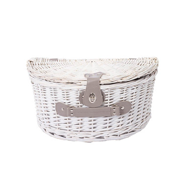 Premium Picnic Basket for 2 Person White (40x30x19cmH)
