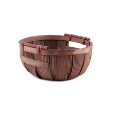 Hamper Tray & Gift Basket - Woven Barrel Hamper Bowl Dark Brown (D34.5x16cmH)