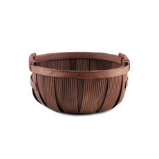 Woven Barrel Hamper Bowl Dark Brown (D34.5x16cmH)