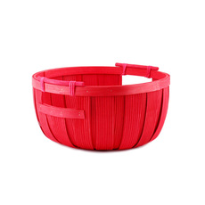 Hamper Tray & Gift Basket - Woven Barrel Hamper Bowl Red (D34.5x16cmH)