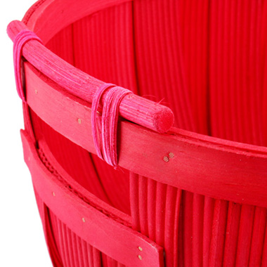 Woven Barrel Hamper Bowl Red (D34.5x16cmH)