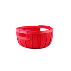 Hamper Tray & Gift Basket - Woven Barrel Hamper Bowl Red (D28x12cmH)