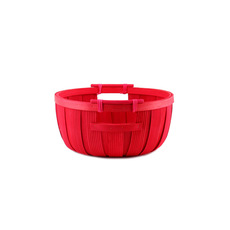 Woven Barrel Hamper Bowl Red (D28x12cmH)