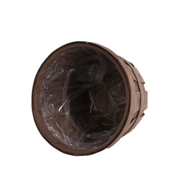 Woven Barrel Planter Dark Brown (30x25cmH)