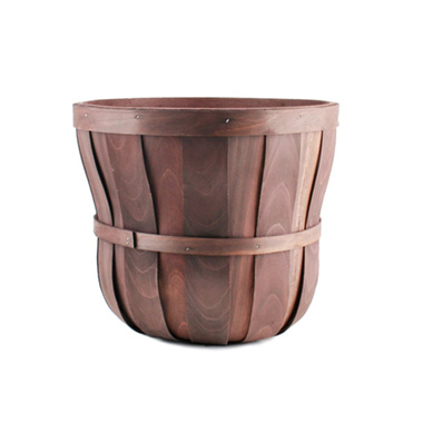 Hamper Tray & Gift Basket - Woven Barrel Hamper Dark Brown (35x30cmH)