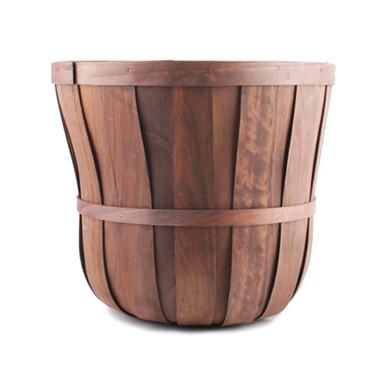 Hamper Tray & Gift Basket - Woven Barrel Hamper Dark Brown (40x35cmH)