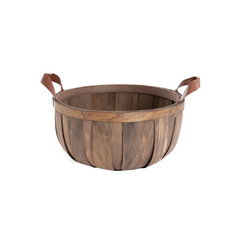 Woven Barrel Bowl Dark Brown (28x13.5cmH)