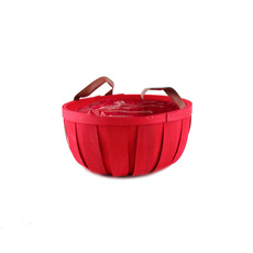 Hamper Tray & Gift Basket - Woven Barrel Bowl Red (20x11cmH)