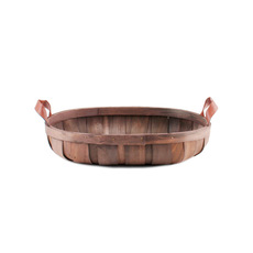 Hamper Tray & Gift Basket - Woven Barrel Oval Tray Dark Brown (36x26x7cmH)