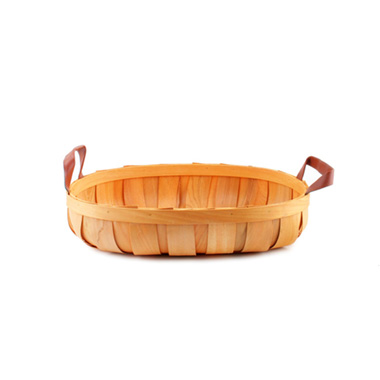 Hamper Tray & Gift Basket - Woven Barrel Oval Tray Natural (36x26x7cmH)
