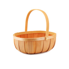 Hamper Tray & Gift Basket - Woven Barrel Oval Basket Natural (33x26x12cmH)
