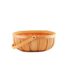 Woven Barrel Oval Basket Natural (33x26x12cmH)
