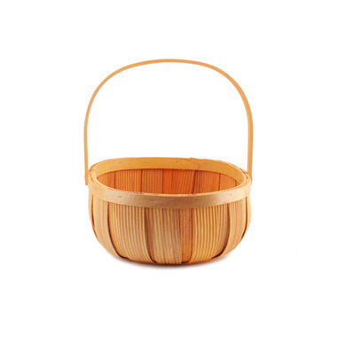 Woven Barrel Oval Basket Natural (33x26x12cmH)